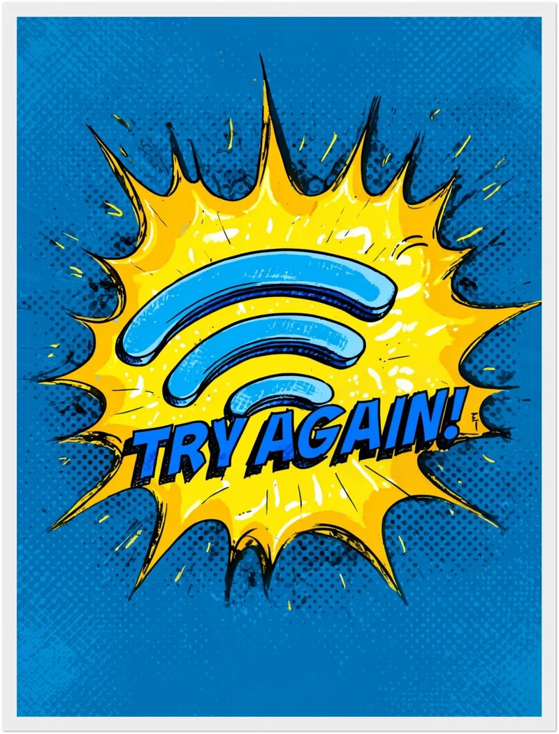 WLAN Symbol Comic Poster