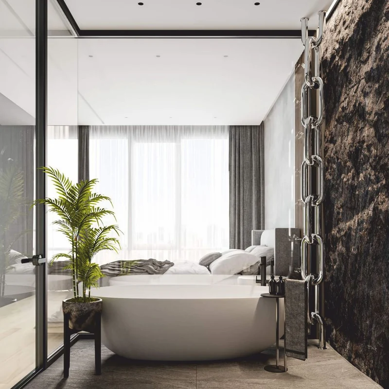 Casa Padrino Luxus Edelstahl Heizung in Kettenform Silber H. 230 cm
