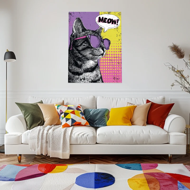 Katze mit Sonnenbrille Poster