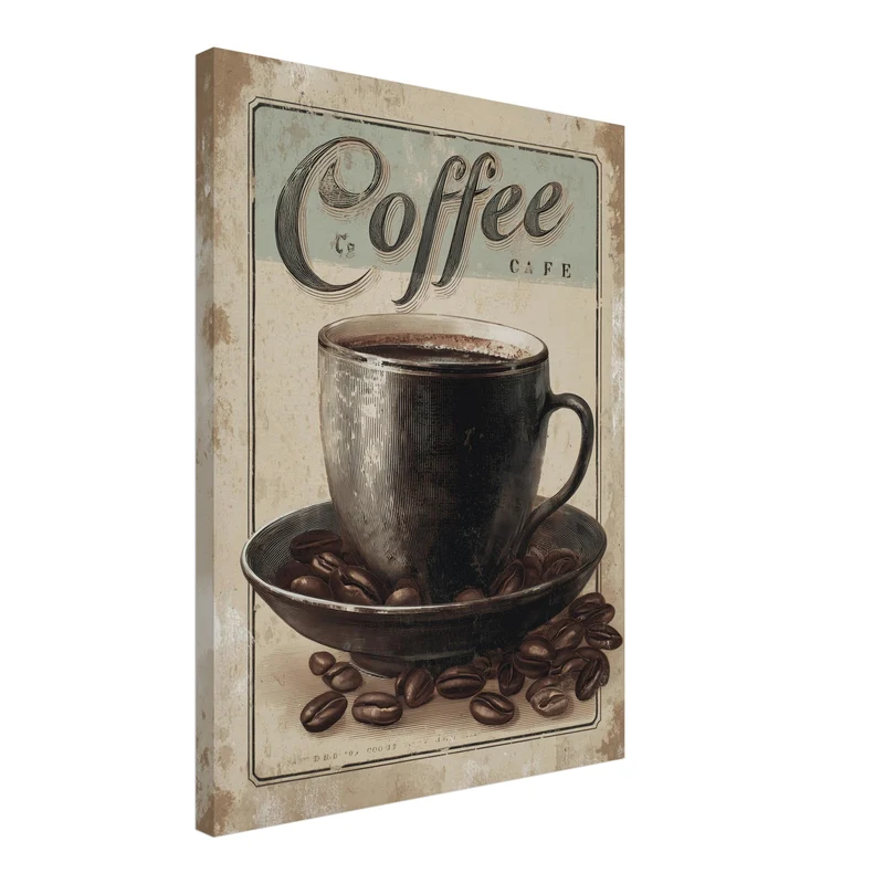Kaffeetasse mit Bohnen Leinwandbild