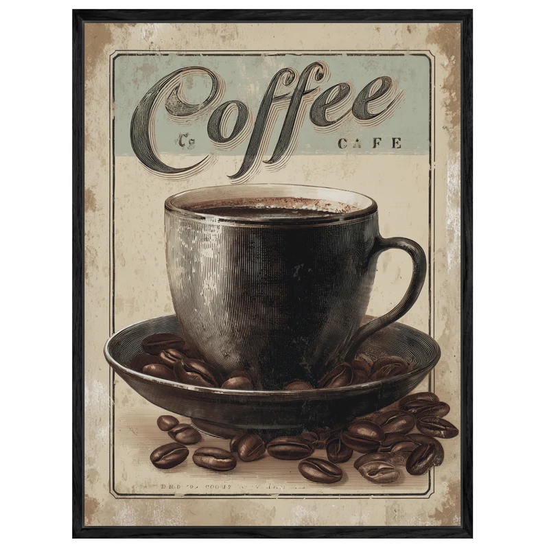 Kaffeetasse mit Bohnen Leinwandbild
