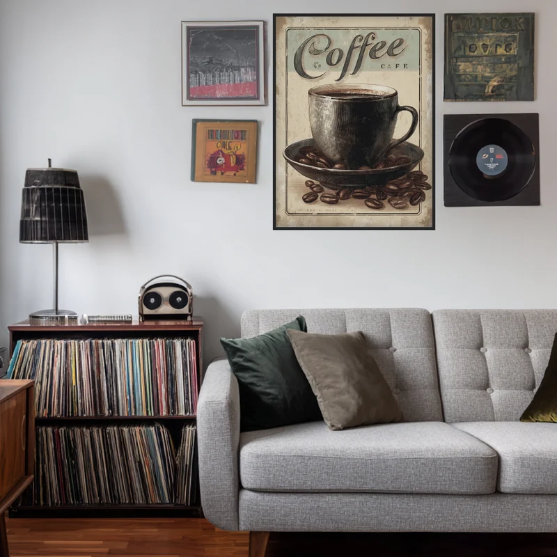 Kaffeetasse mit Bohnen Poster