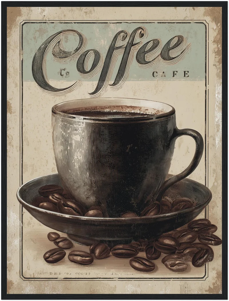Kaffeetasse mit Bohnen Poster