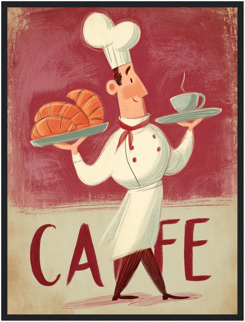Koch mit Croissants Poster