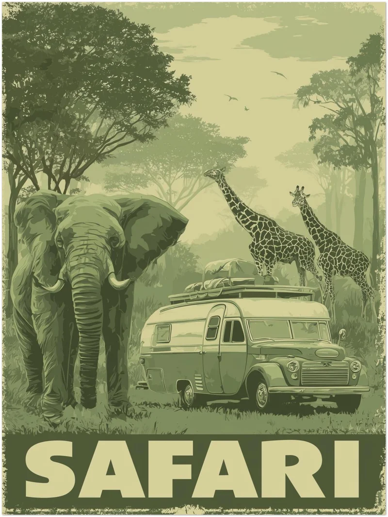 Safari mit Wildtieren Leinwandbild