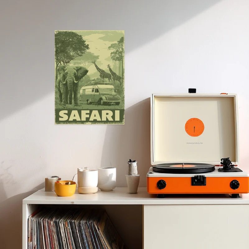 Safari mit Wildtieren Poster