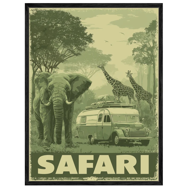 Safari mit Wildtieren Leinwandbild