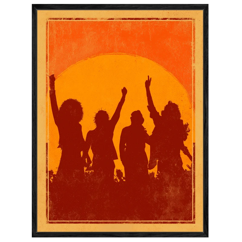 Party bei Sonnenuntergang Leinwandbild