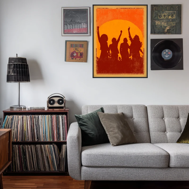 Party bei Sonnenuntergang Poster