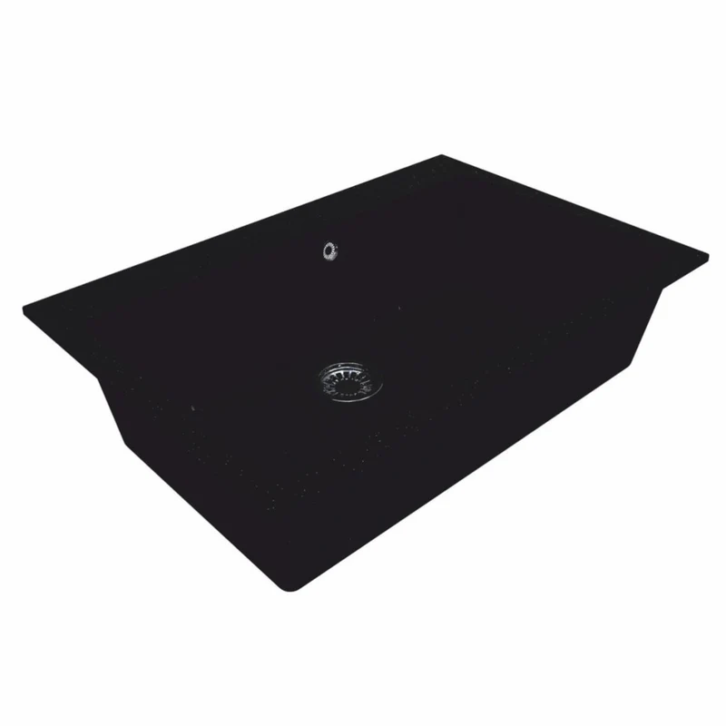 Casa Padrino Luxus Naturstein Spülbecken Schwarz 76 cm - Küchen Zubehör