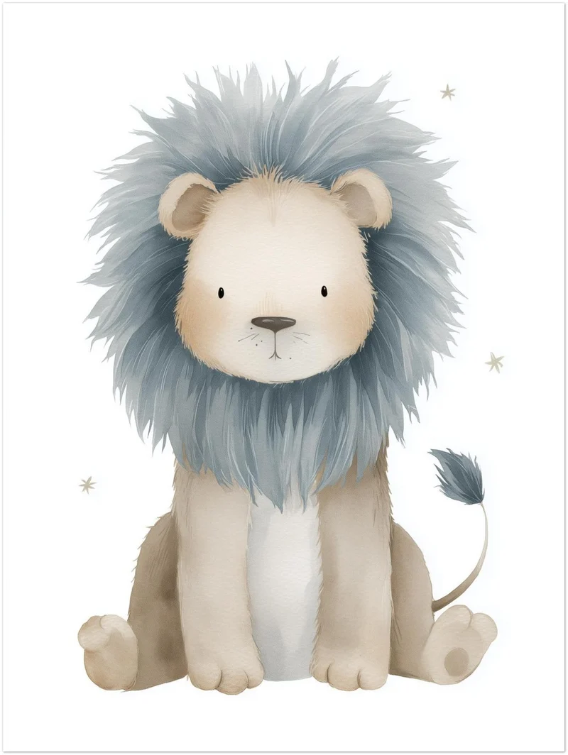 Sanfter Löwe Aquarell Leinwandbild