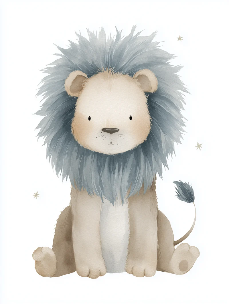 Sanfter Löwe Aquarell Poster