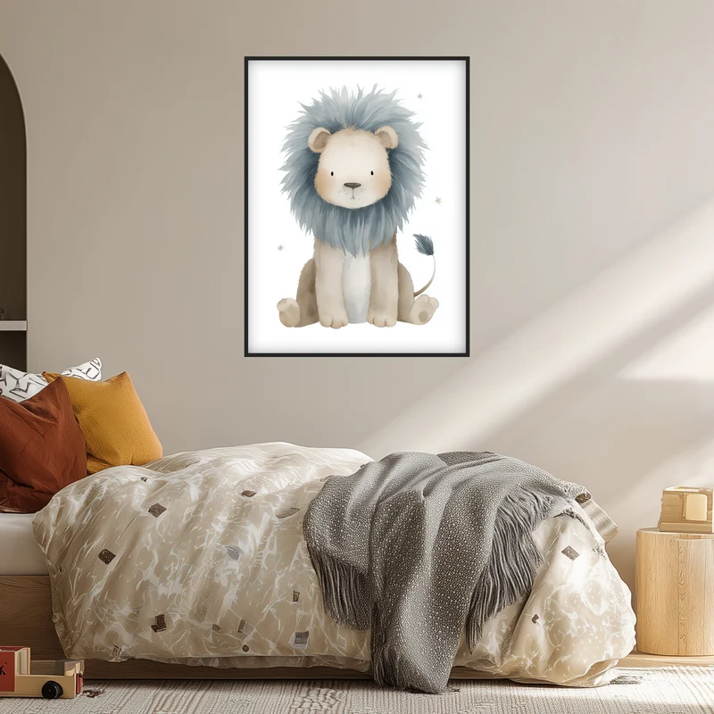 Sanfter Löwe Aquarell Poster