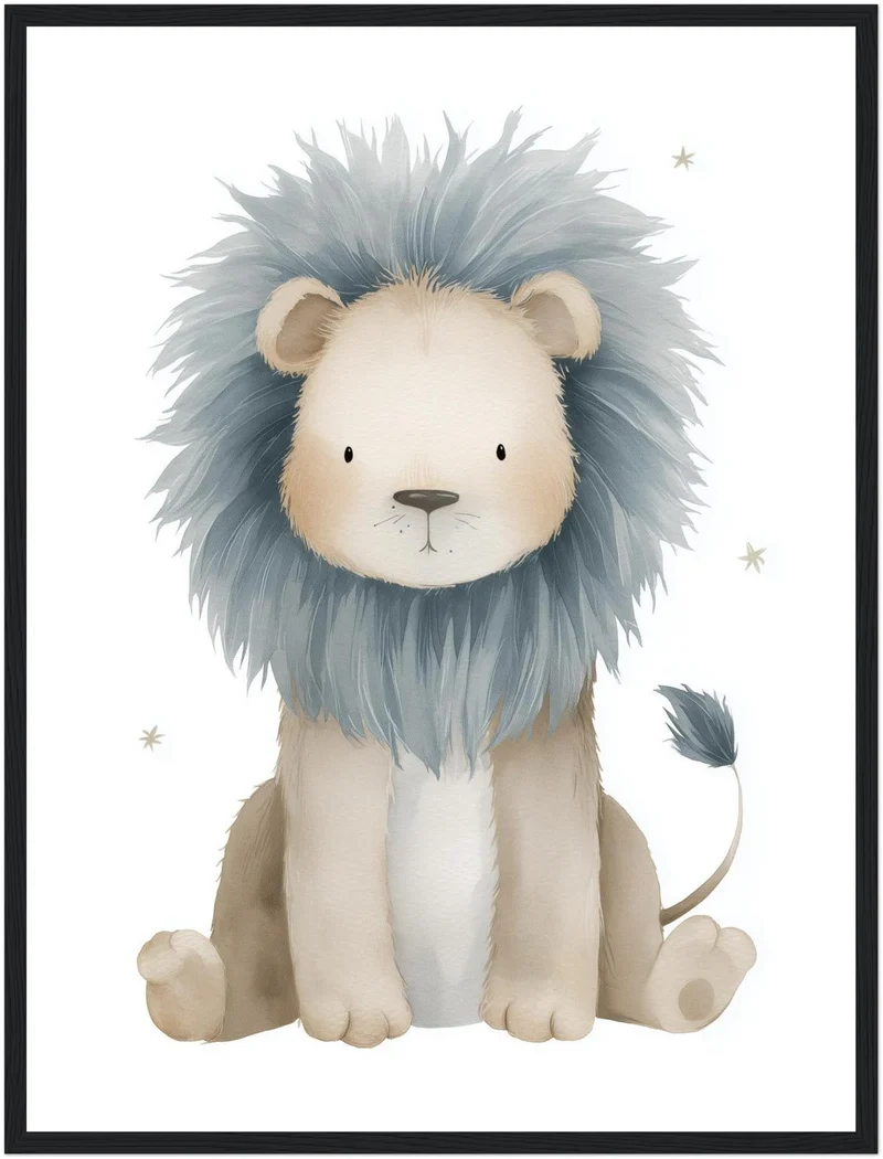 Sanfter Löwe Aquarell Poster