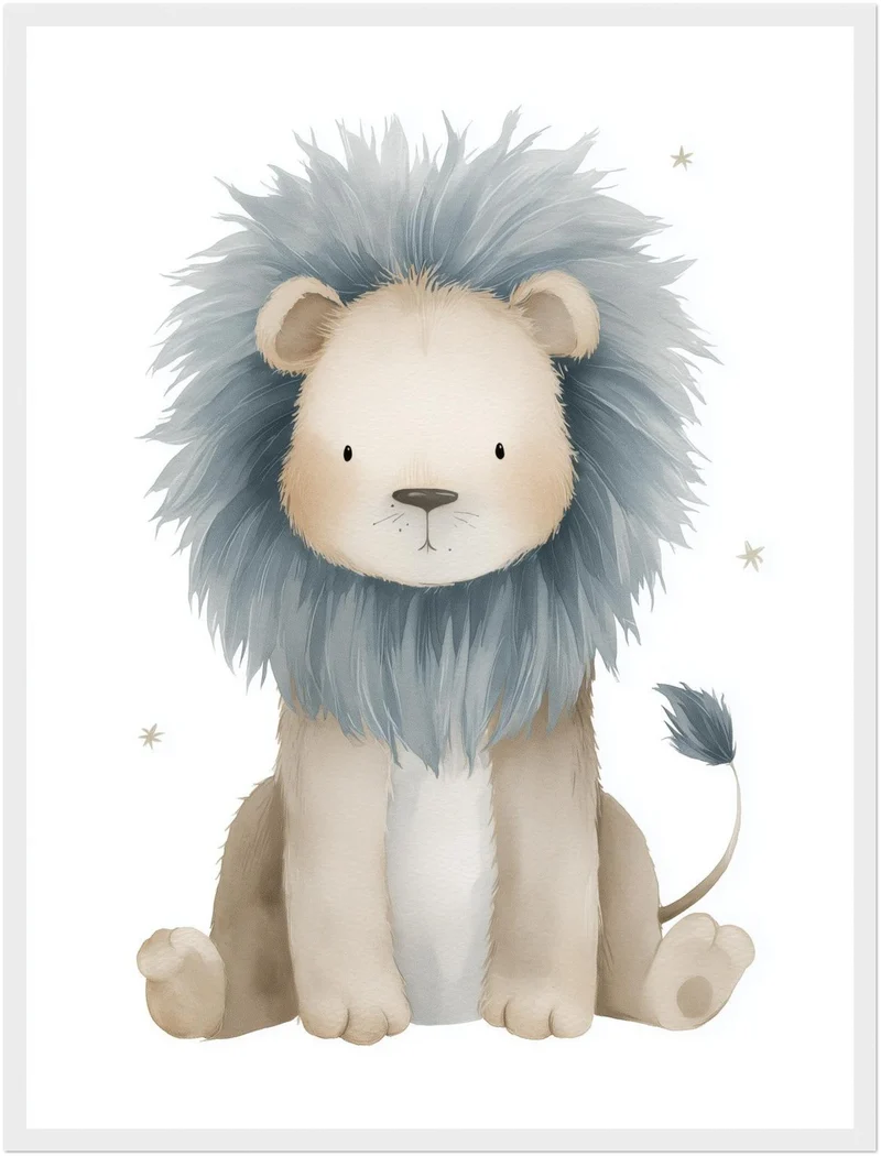 Sanfter Löwe Aquarell Poster