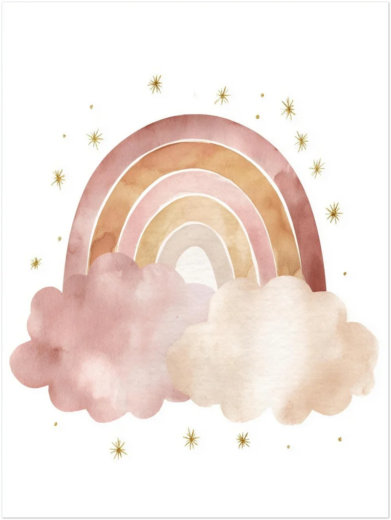Zarter Regenbogen Aquarell Leinwandbild