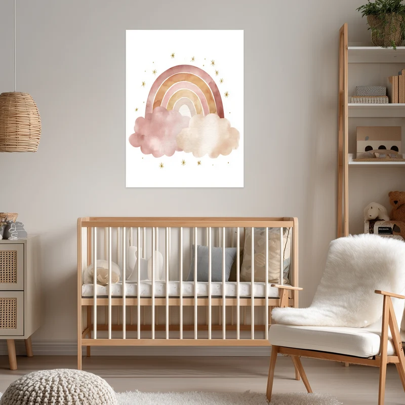 Zarter Regenbogen Aquarell Poster