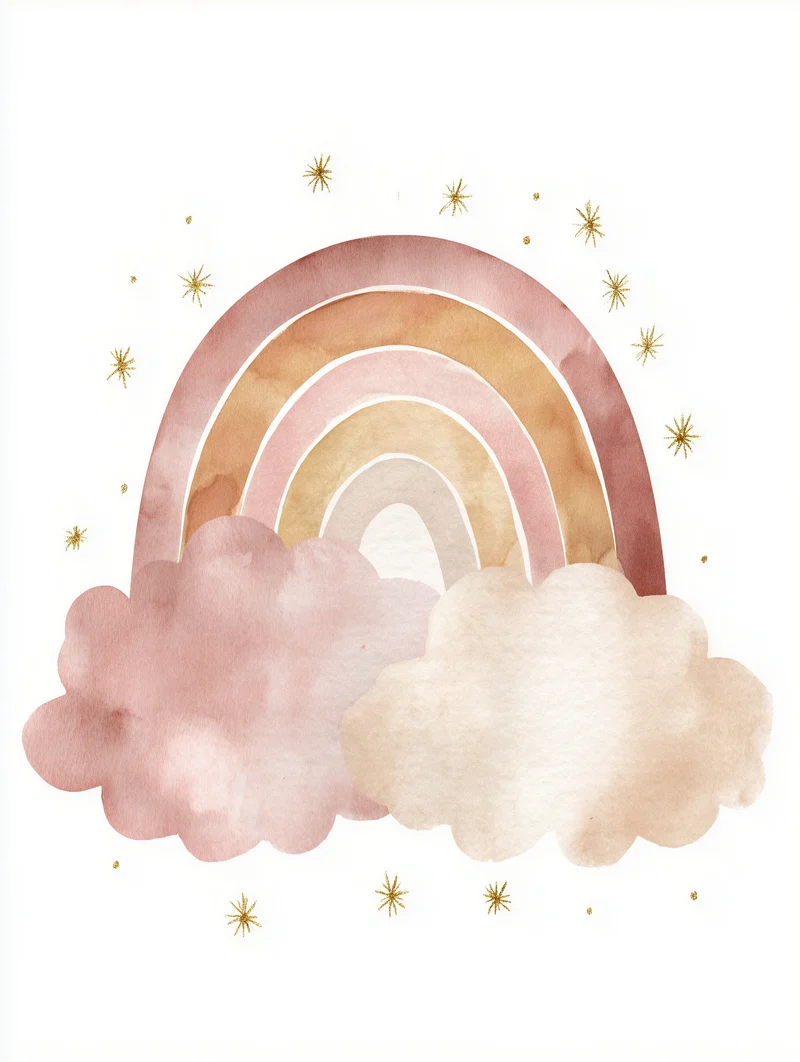 Zarter Regenbogen Aquarell Poster