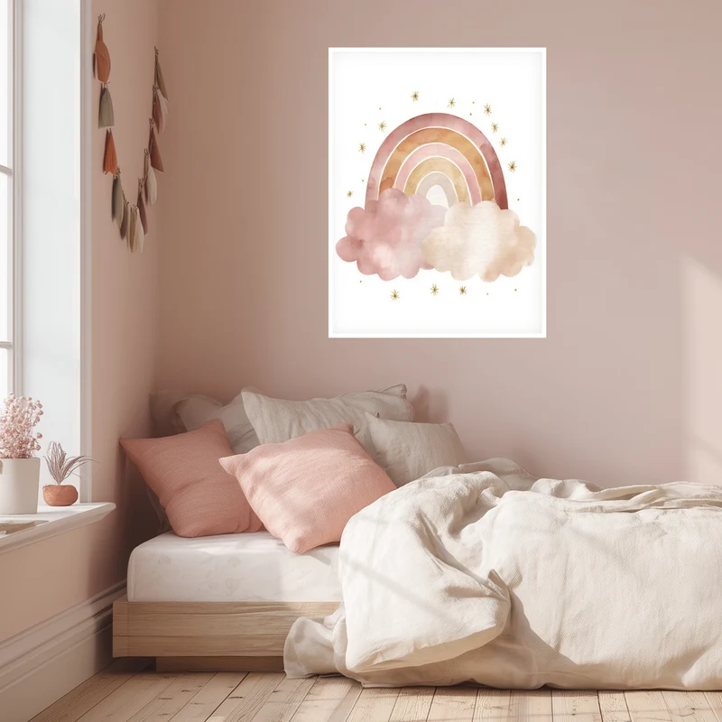 Zarter Regenbogen Aquarell Poster
