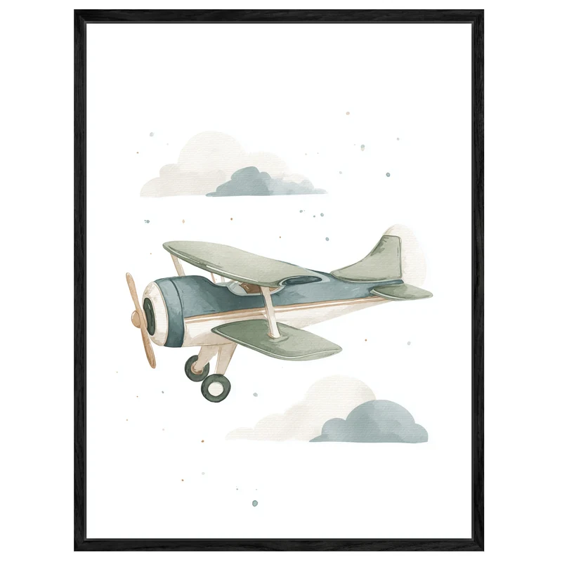 Sanftes Flugzeug Aquarell Leinwandbild