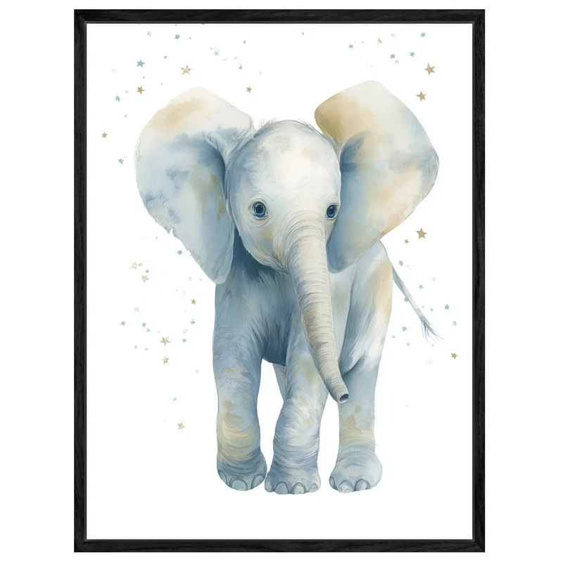 Sanfter Elefant Aquarell Leinwandbild