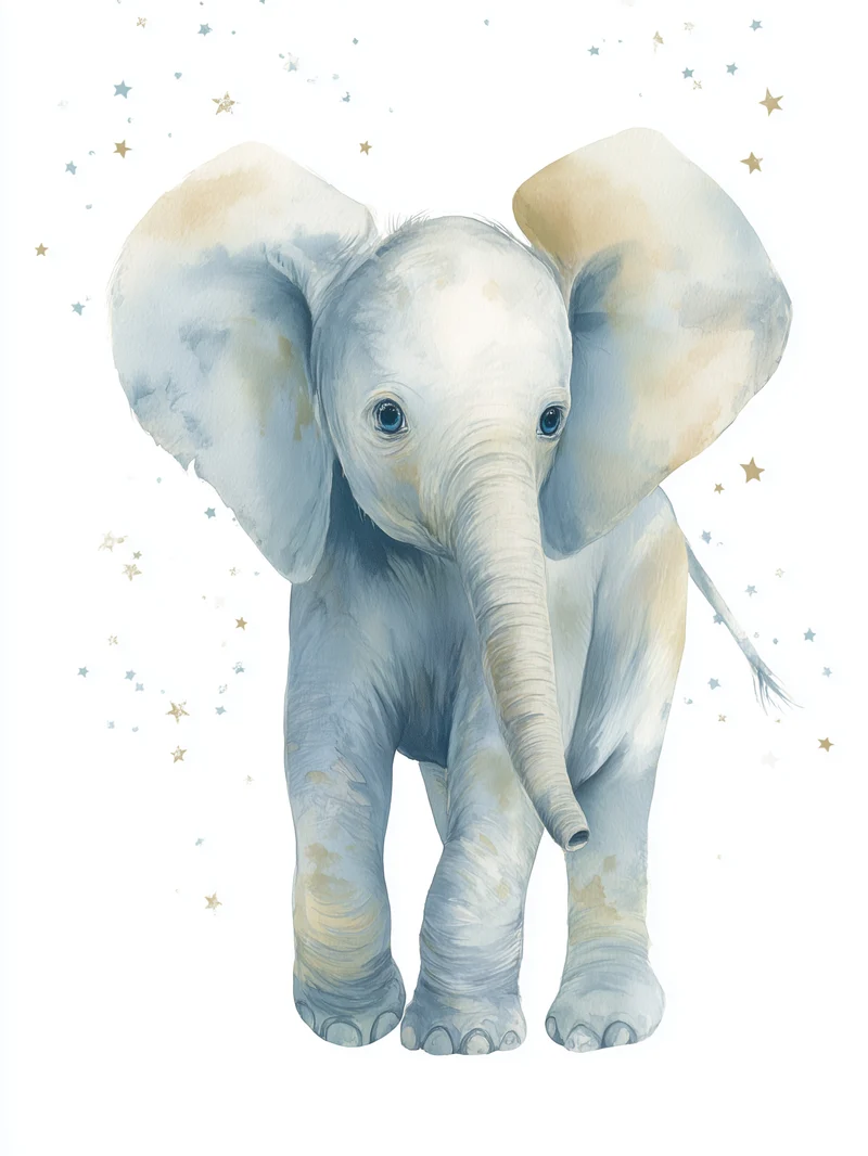 Sanfter Elefant Aquarell Poster