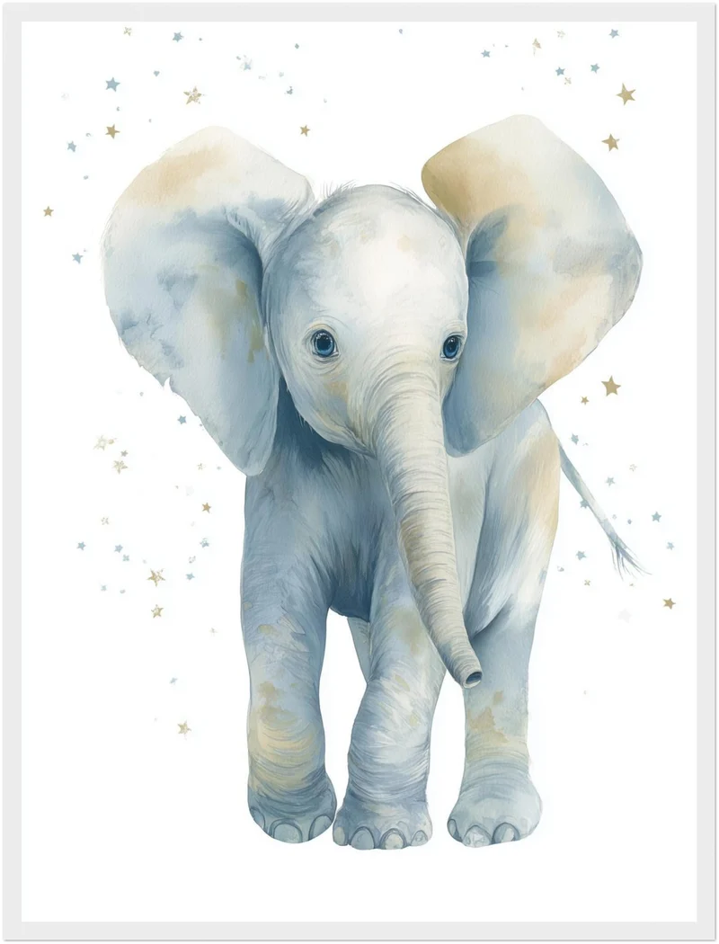 Sanfter Elefant Aquarell Poster