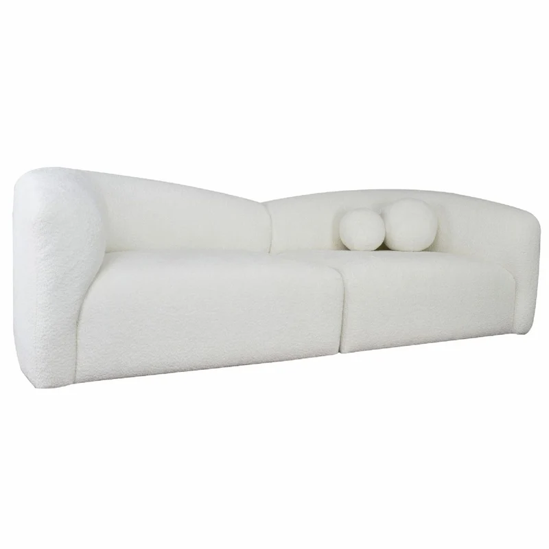 Casa Padrino Luxus Sofa Weiß 235 cm - Modulares Wohnzimmer Sofa