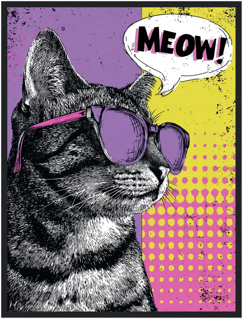 Katze mit Sonnenbrille Poster