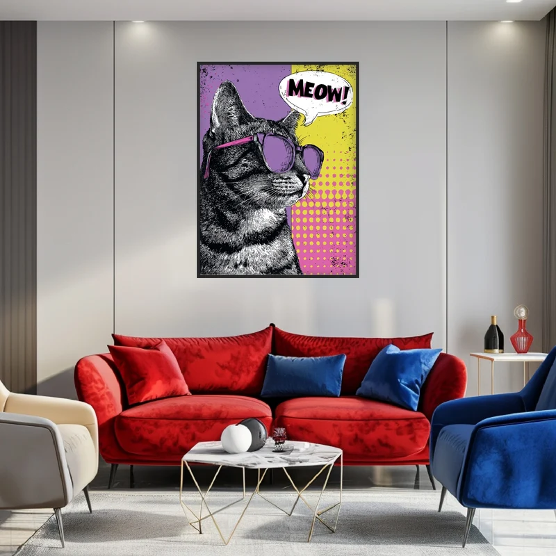 Katze mit Sonnenbrille Poster