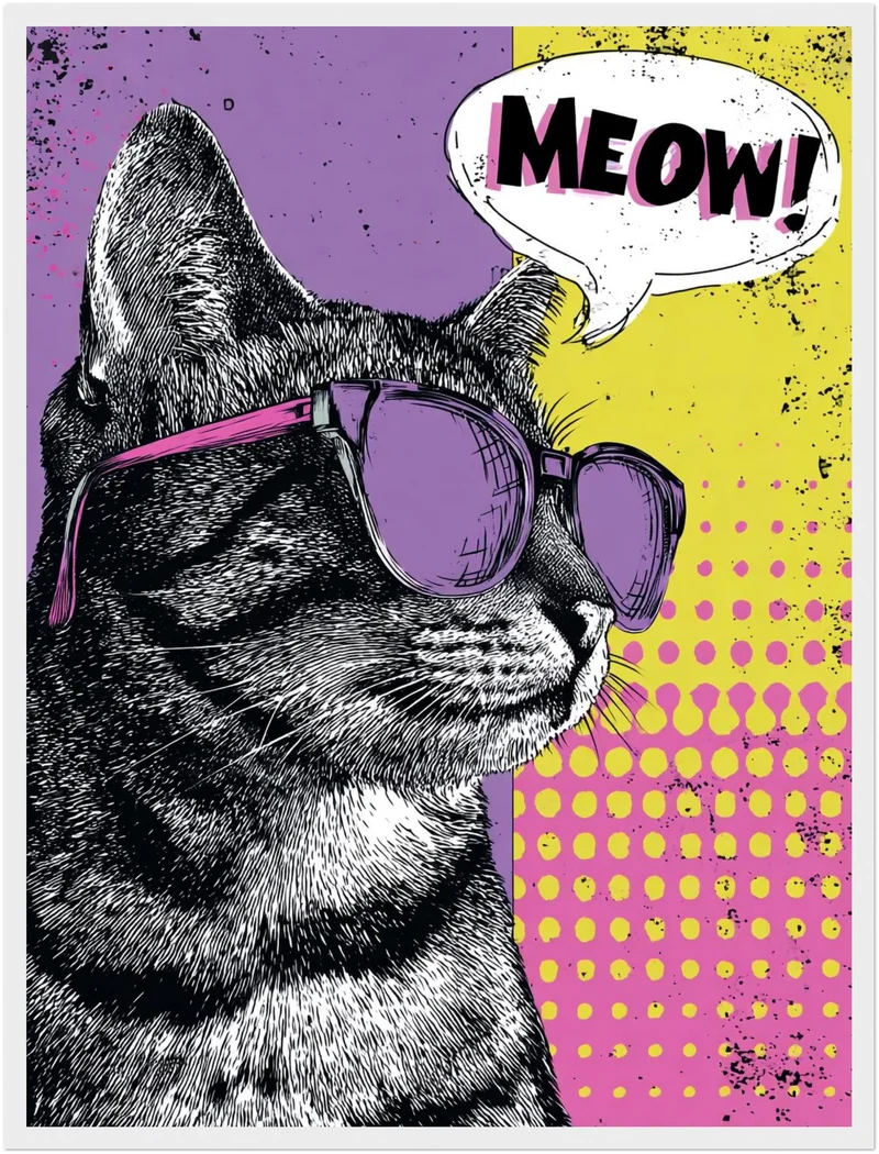 Katze mit Sonnenbrille Poster