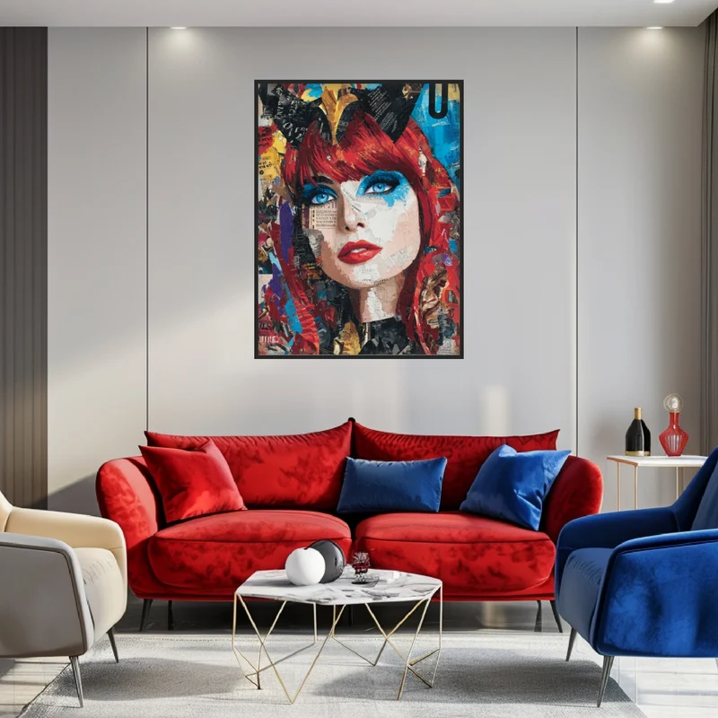Frau mit roten Haaren Poster