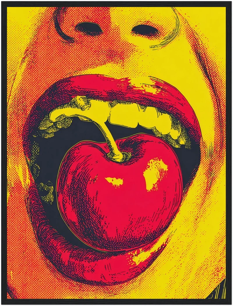 Mund mit Kirsche Poster