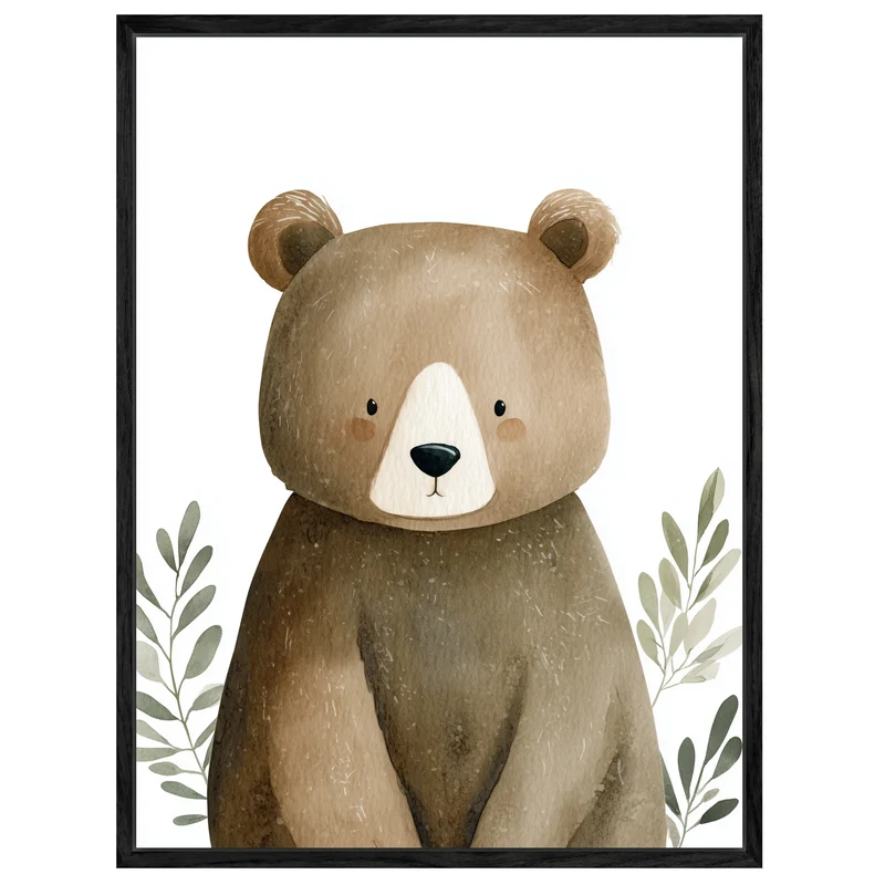 Sanfter Bär Aquarell Leinwandbild