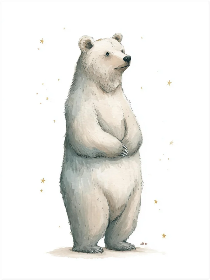 Sanfter Eisbär Aquarell Leinwandbild