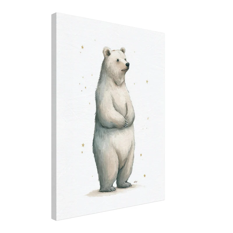 Sanfter Eisbär Aquarell Leinwandbild