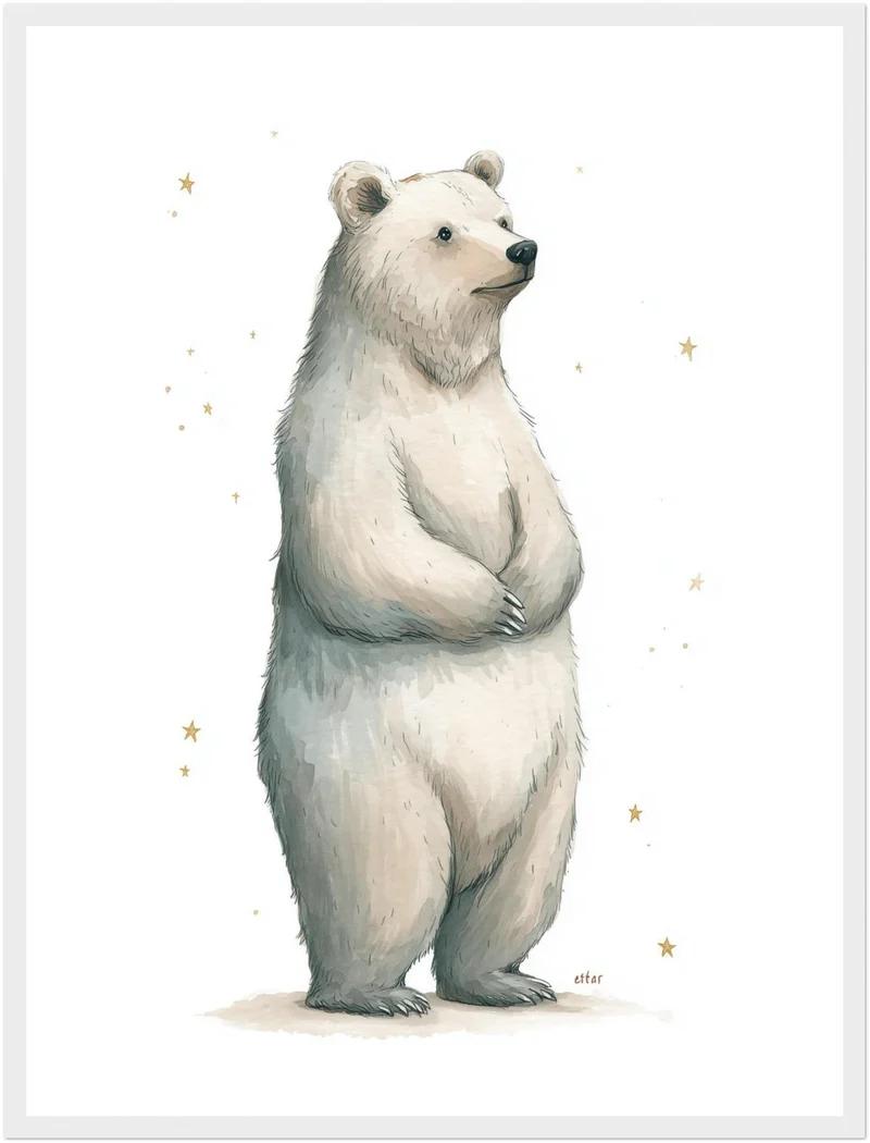 Sanfter Eisbär Aquarell Poster