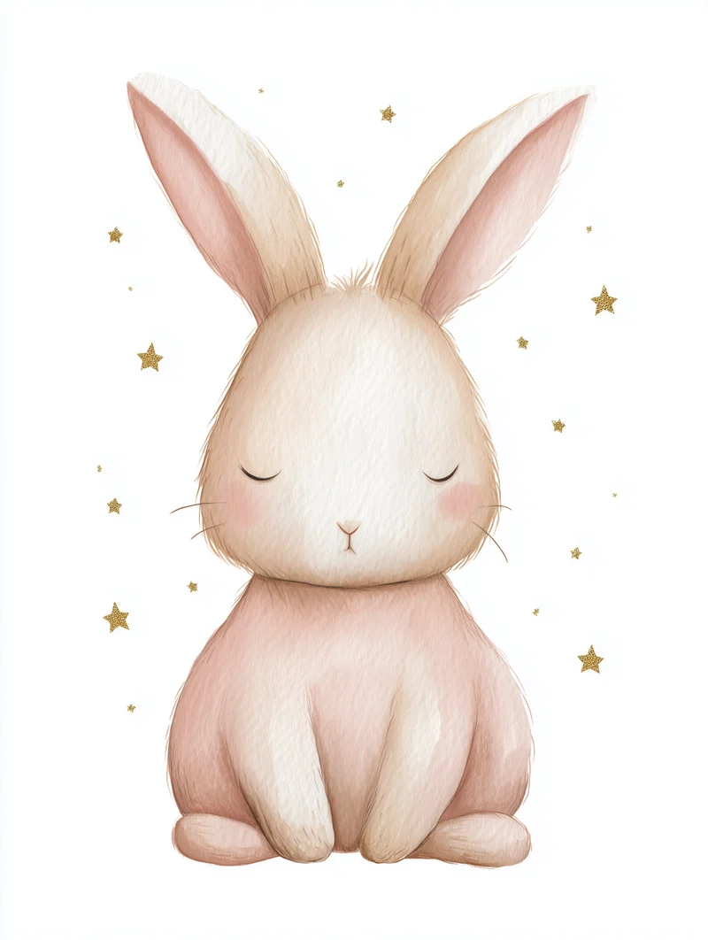 Zarter schlafender Hase Aquarell Poster