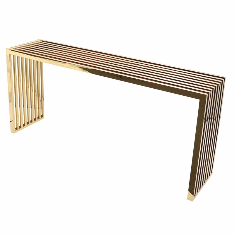 Casa Padrino Luxus Metall Konsole Gold 160 cm - Luxus Metall Möbel