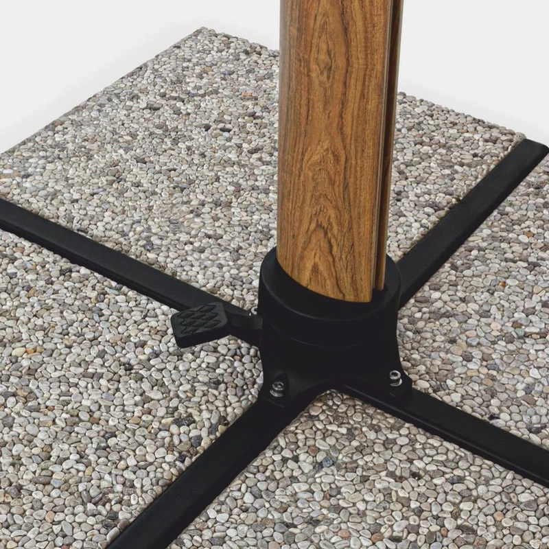 Casa Padrino Luxus Ampelschirm mit Ständer Beige / Braun 400 cm - Garten Accessoires