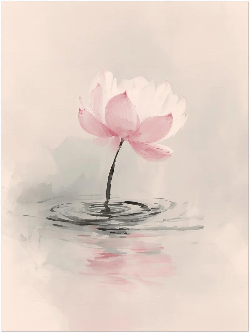 Helle Lotusblume in Rosa Poster