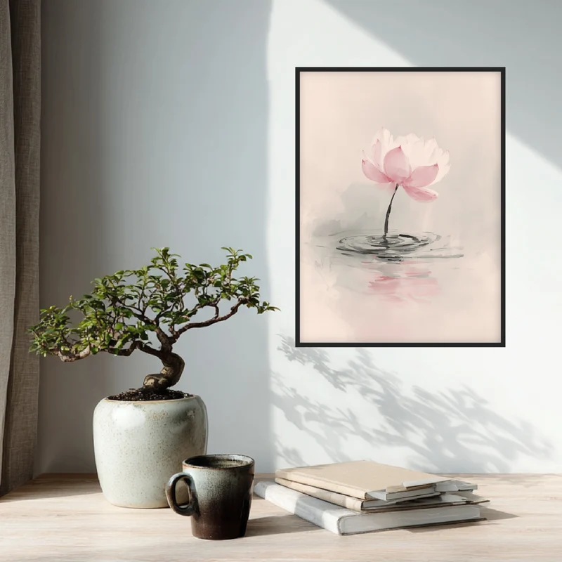 Helle Lotusblume in Rosa Poster