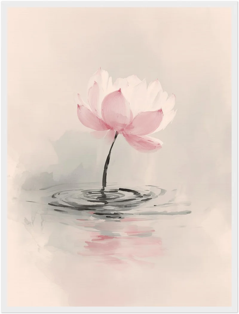 Helle Lotusblume in Rosa Poster