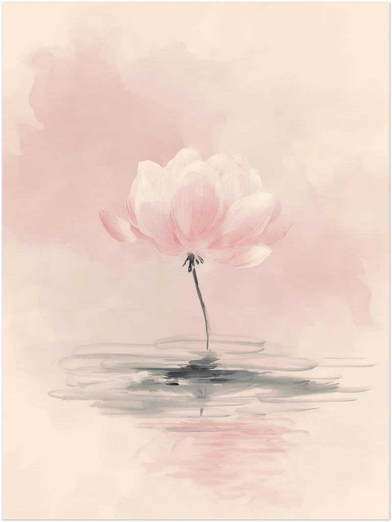 Zarte rosa Lotusblüte Leinwandbild