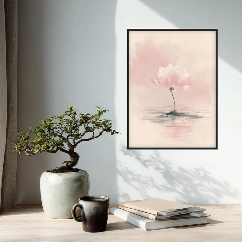 Zarte rosa Lotusblüte Poster