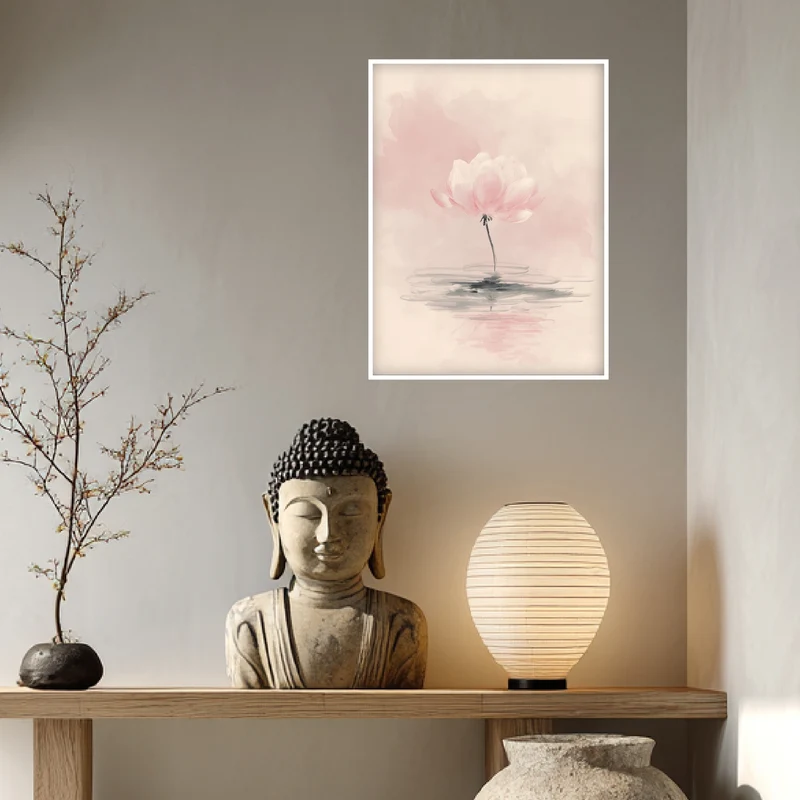 Zarte rosa Lotusblüte Poster