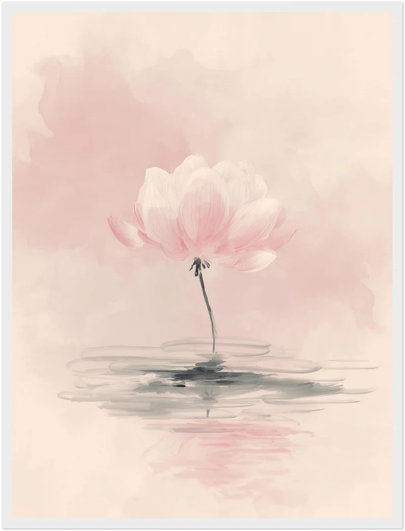 Zarte rosa Lotusblüte Poster