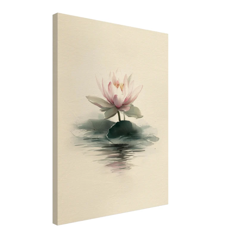 Zarte Lotusblüte im Wasser Leinwandbild