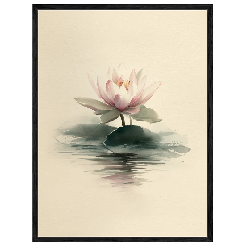 Zarte Lotusblüte im Wasser Leinwandbild