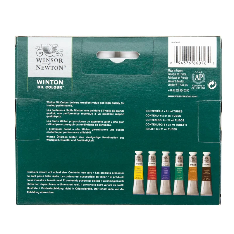 Winsor and Newton - Winton Oil Colour - 6 x 21ml Basic Set